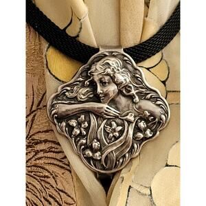 Pendant Sterling Art Nouveau Chatelaine Clip Old Money Boho Fairy